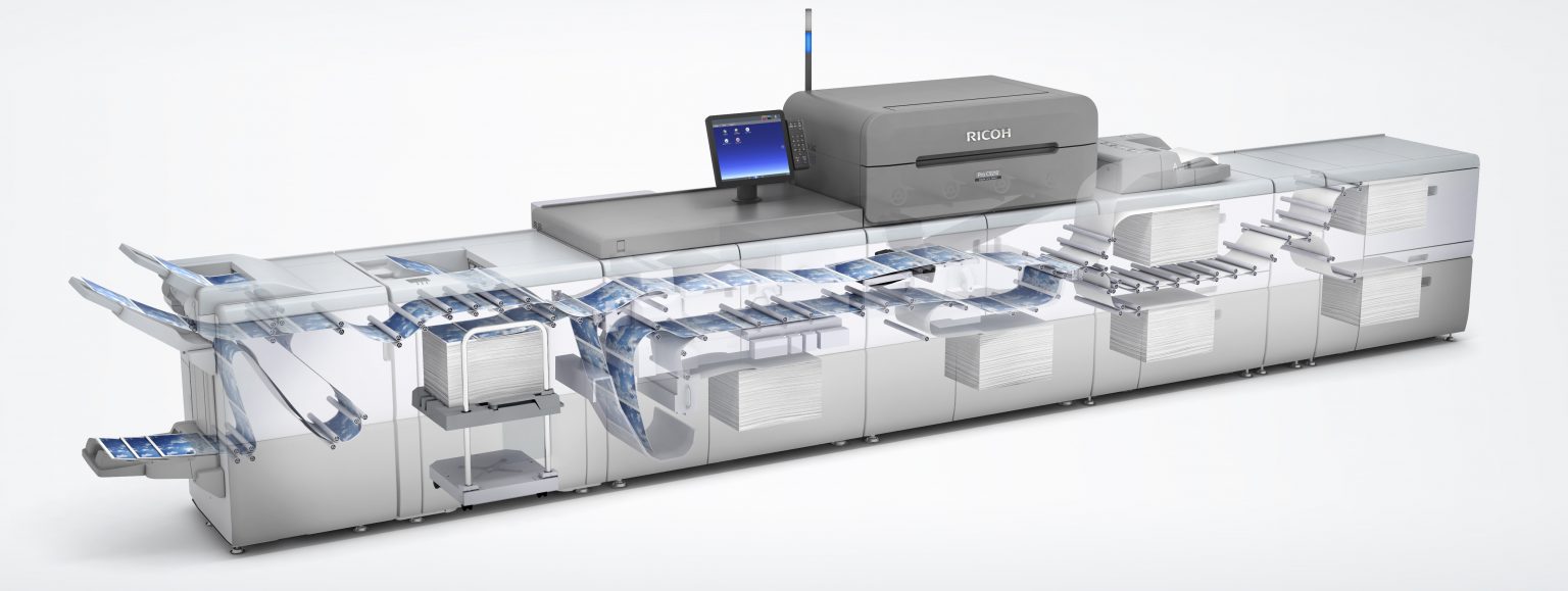 Ricoh Pro C9200 series production press paper path, a large-scale Ricoh printing system